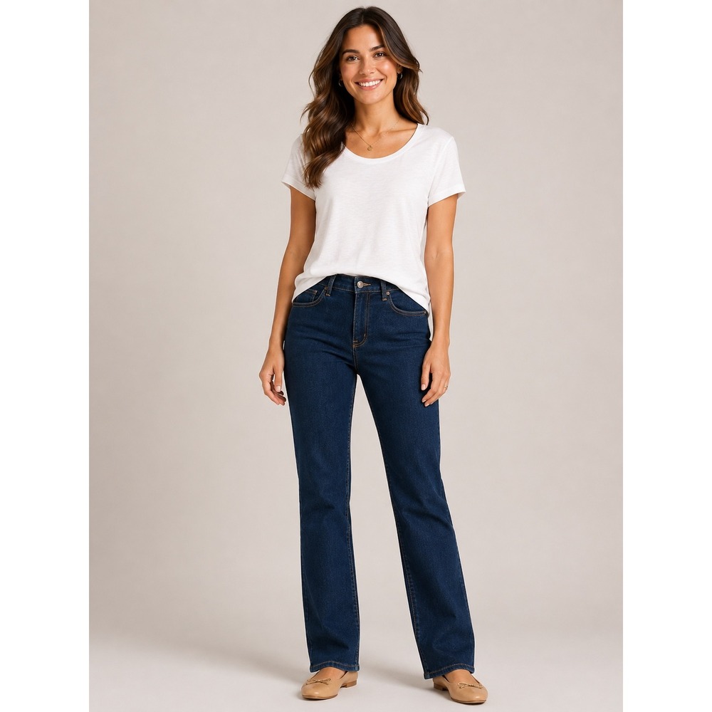 Old Navy Women Wow Boot Cut Jeans Size 10 Dark Wash Mid-Rise Denim Pants Classic